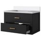 Lexora Home Castor 30" Single Bathroom Vanity in Black with 2 cm White Cultured Marble Top and Rectangular Sink, , large