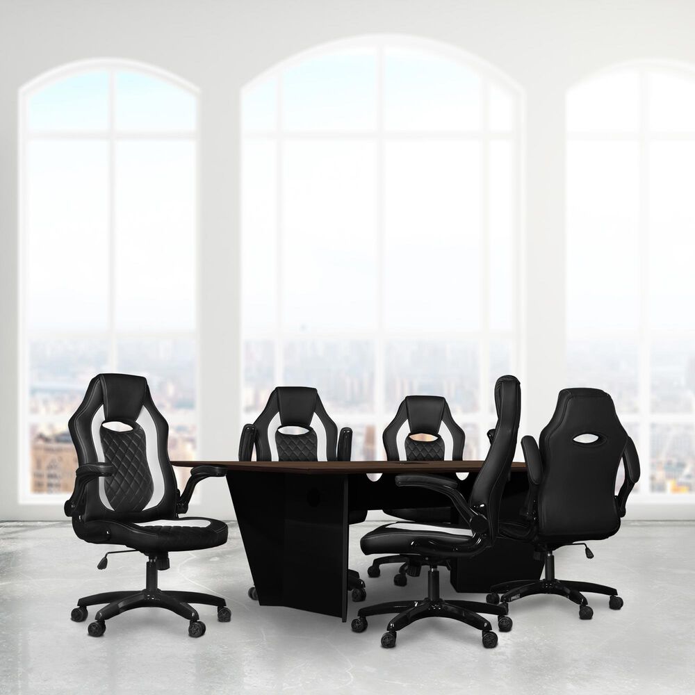 Regency Global Sourcing Array 96" Conference Table in Black and Neo Walnut, , large