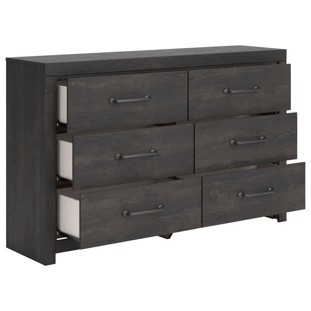 Ashley Hollivern 6-Drawer Dresser in Dark Gray, , large