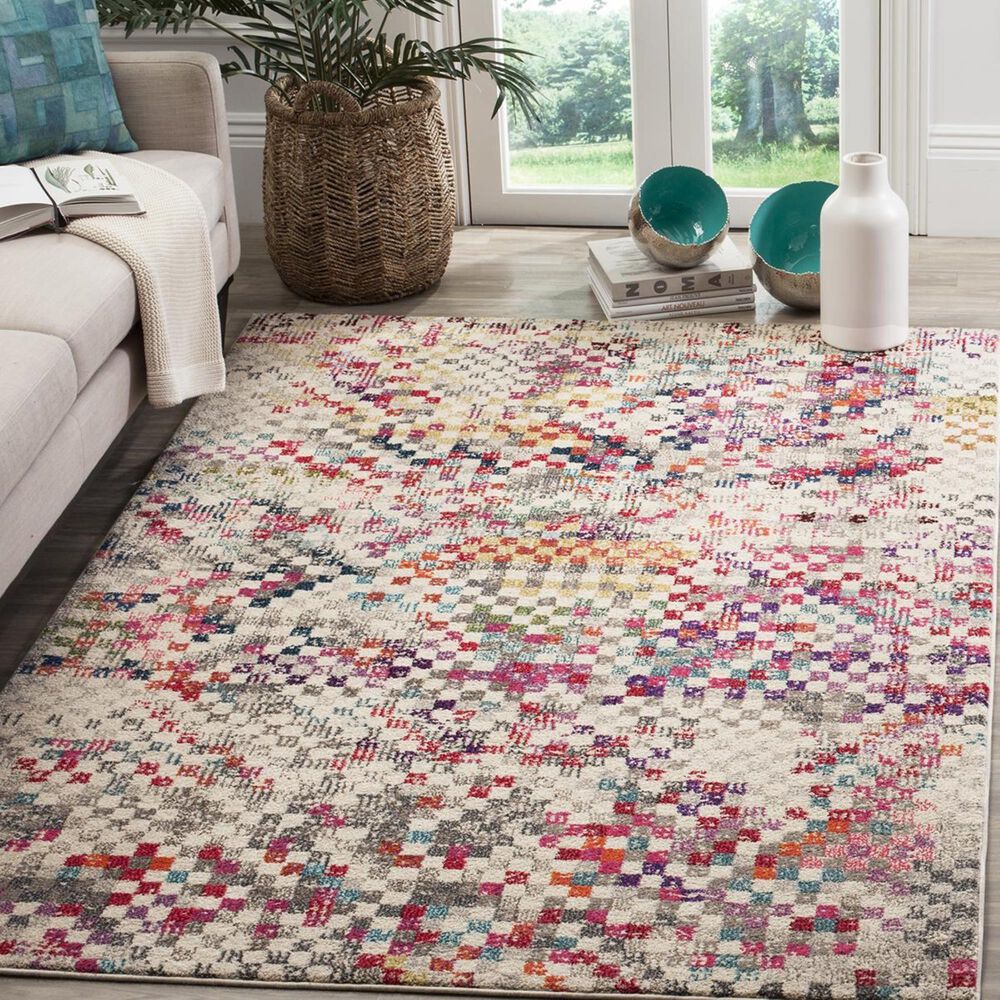 Safavieh Monaco MNC241G-5 5&#39;1&quot; x 7&#39;7&quot; Grey/Multi Area Rug, , large