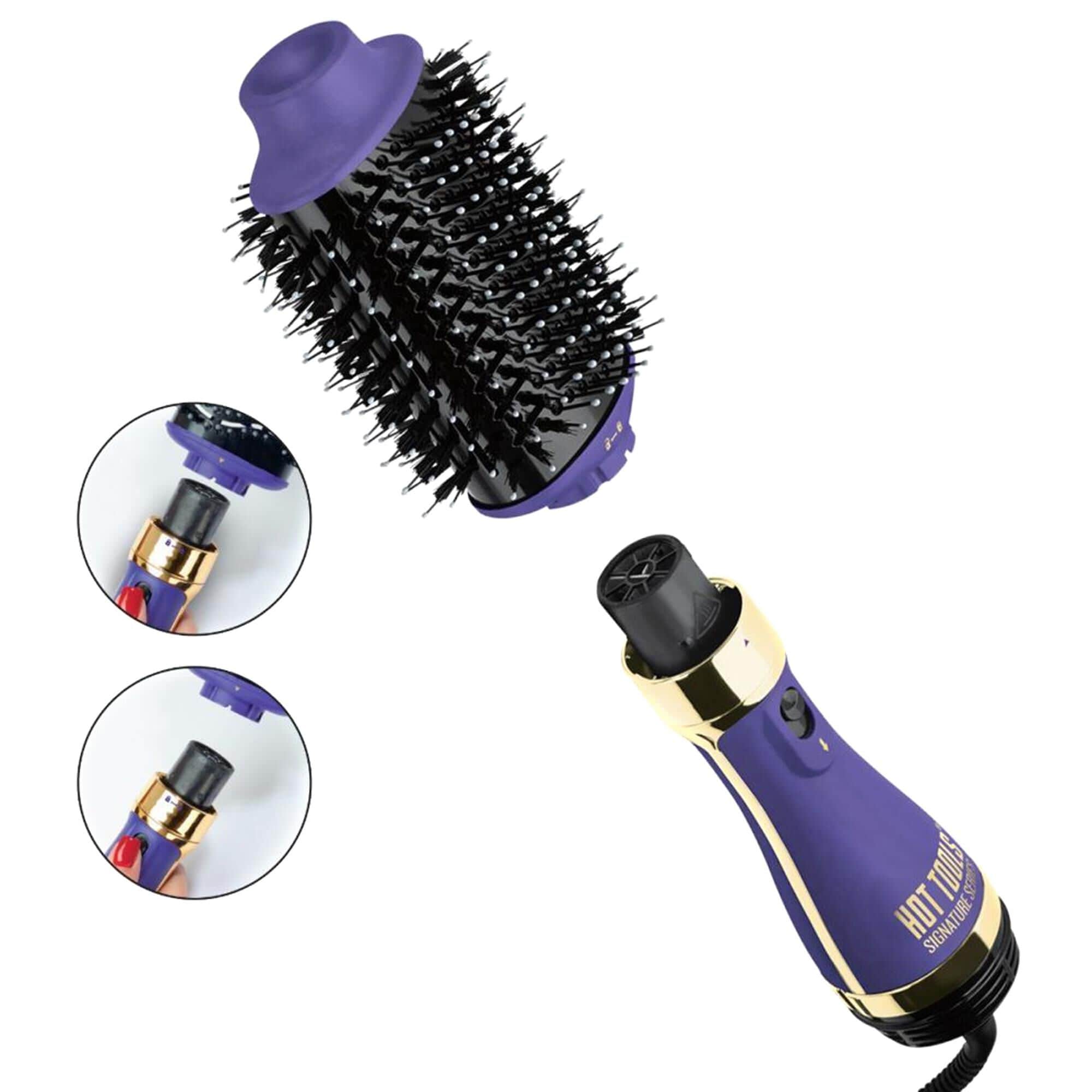 Hot Tools Hot Tools Signature Series Ultimate Heated Straightening Brush Styler in Purple NFM
