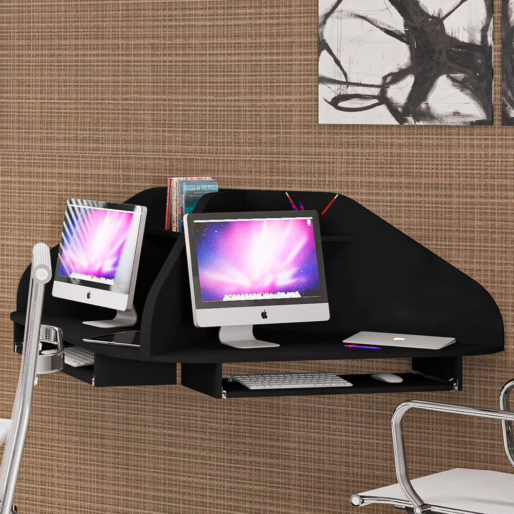 Dayton Bradley 2-Piece Cubicle Section Desk in Black, , large