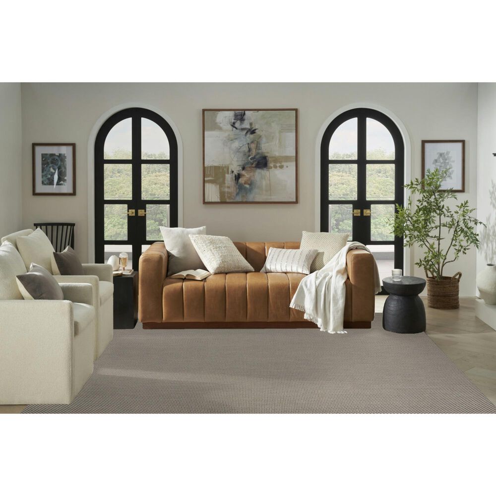 Nourison Courtyard Ivory and Charcoal 8&#39; x 10&#39; Indoor/Outdoor Area Rug, , large