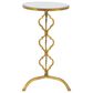Maple and Jade Quatrefoil End Table with Mirrored Glass Top in Gold, , large
