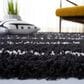 Safavieh Venus Shag VNS604Z 6"7" Square Black and Ivory Area Rug, , large