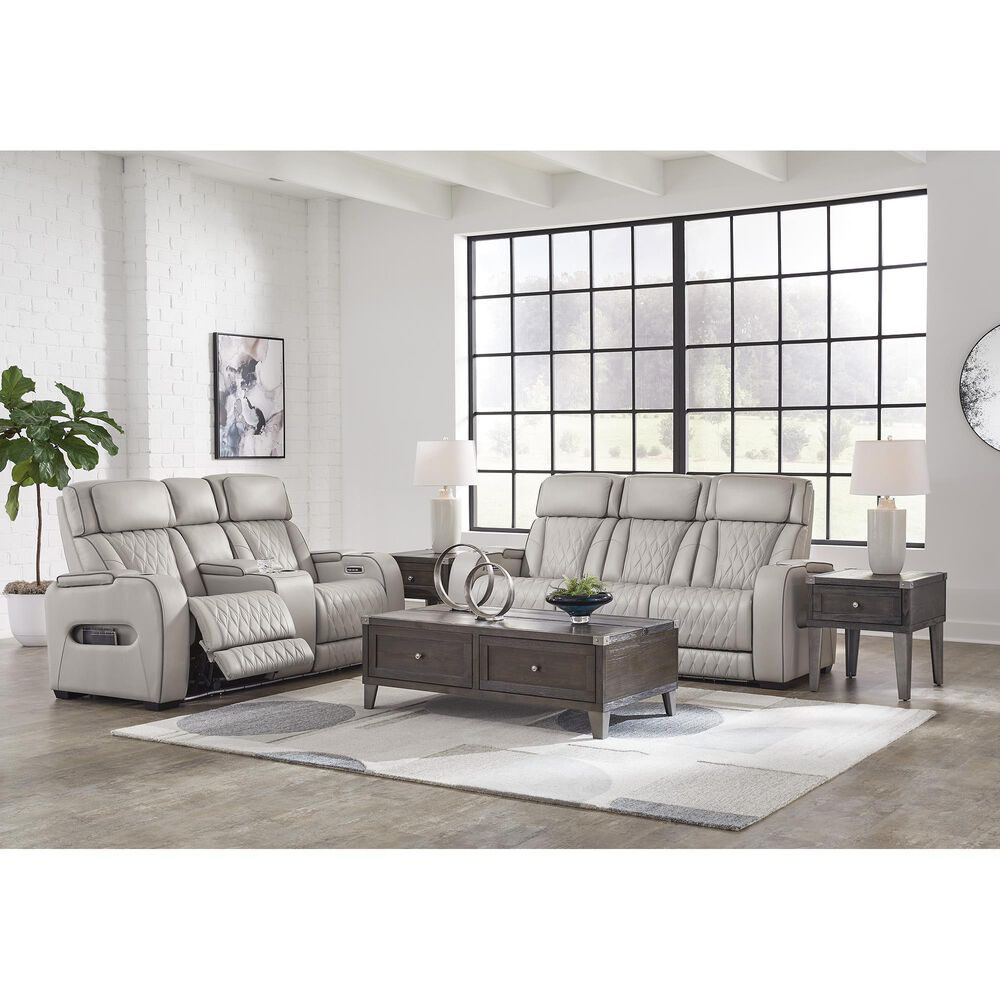 Ashley Boyington Power Reclining Sofa in Gray, , large