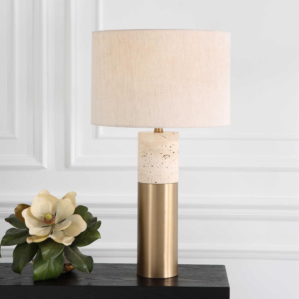 Uttermost Gravitas Table Lamp in Brushed Brass and Ivory, , large