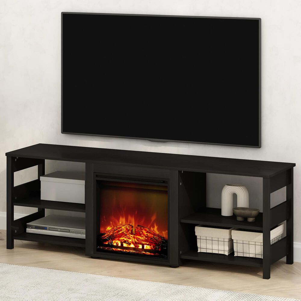 HOMLUX 63" TV Stand with No Heat Electric Fireplace in Americano, , large