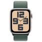 Apple Watch SE GPS + Cellular 44mm Starlight Aluminum Case with Lake Green Sport Loop, , large