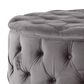 Noble House Aaden Tufted Ottoman in Gray Velvet, , large