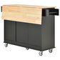 HOMLUX 53" Rolling Mobile Kitchen Island with Solid Wood Top and Locking Wheels in Black, , large