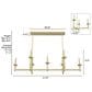 Hunter Briargrove 7-Light Linear Chandelier in Modern Brass, , large