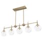 Hunter Xidane 5-Light Linear Chandelier in Alturas Gold, , large