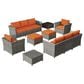 HOMLUX 12-Piece Patio Conversation Set in Orange Red, , large