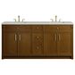 James Martin Bellshire 72" Double Bathroom Vanity in Honey Oak with 3 cm Lime Delight Silestone Top and Rectangular Sinks, , large