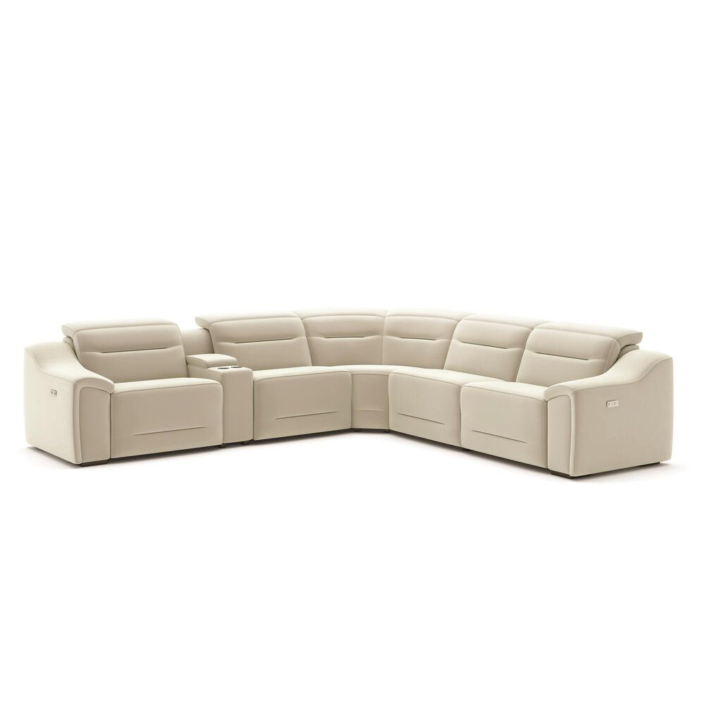 Interlochen 6-Piece Power Reclining L-Shaped Sectional with Power Headrest in Ice White, , large