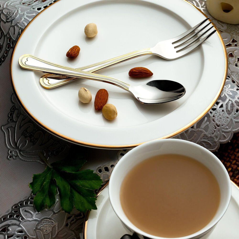 Gifts Plus 20-Piece Atrani Flatware Set with Gold Trimmed in Stainless Steel, , large