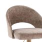 LumiSource Renee Adjustable Swivel Bar Stool with Brown Fabric Upholstery in Gold (Set of 2), , large