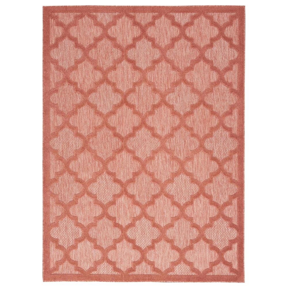 Nourison Easy Care 8" x 10" Coral and Orange Indoor/Outdoor Area Rug, , large