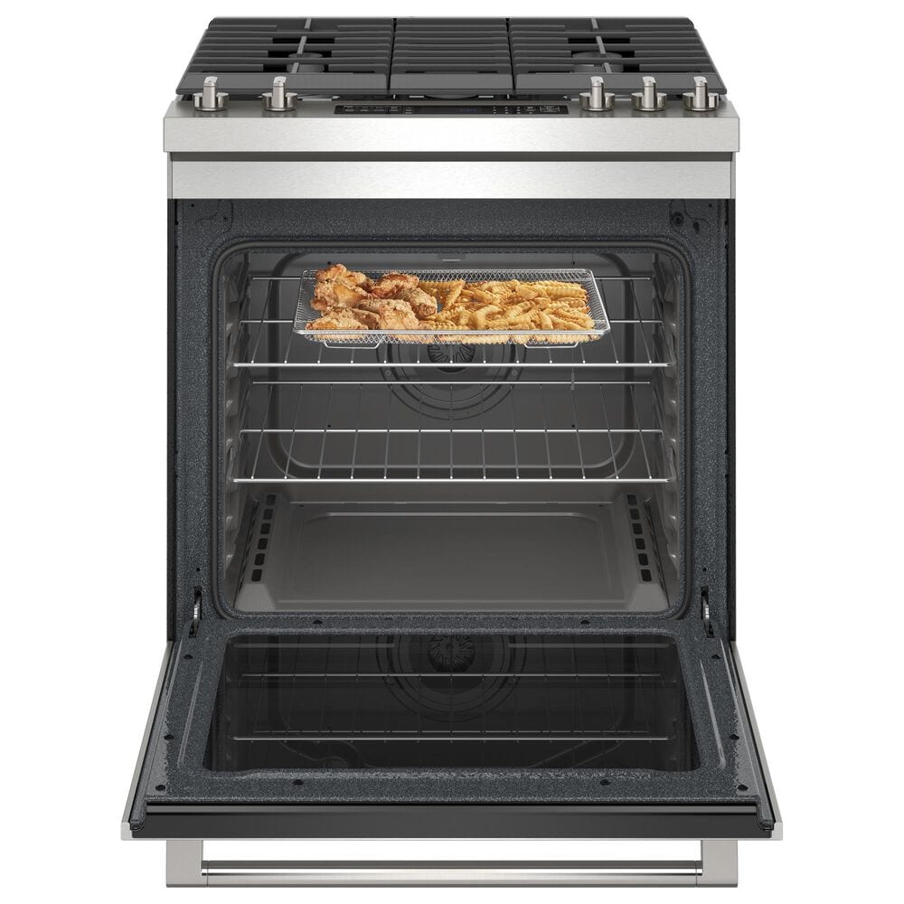 Maytag 2-Piece Kitchen Package with 5.8 Cu. Ft. Gas Range and 1.1 Cu. Ft. Over-The-Range Toaster Oven in Fingerprint Resistant Stainless Steel, , large