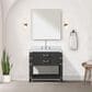 Lexora Home Norwalk 36" Single Bathroom Vanity in Black Oak with White Carrara Marble Top  and Rectangle Sink, , large