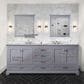 Lexora Home Dukes 80" Double Bathroom Vanity in Dark grey with 2 cm White Carrara Marble Top and Rectangular Sinks, , large