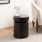 37B Metal Drum End Table in Black, , large
