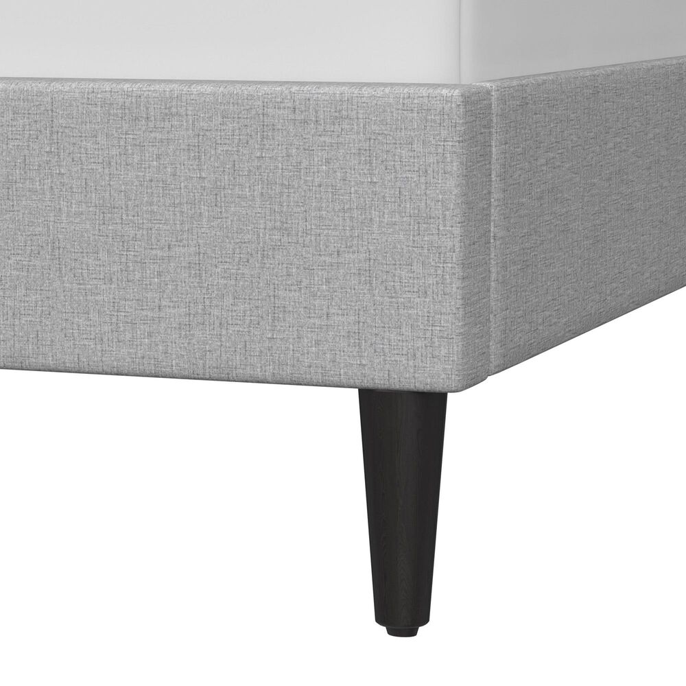 Richlands Furniture Emslie Queen Platform Bed with Light Gray Upholstery in Black, , large