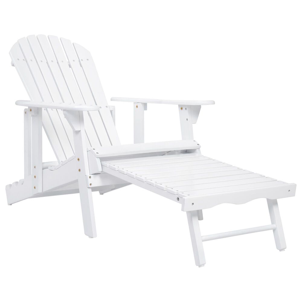 Hearth and Haven Maliu Outdoor Folding Adirondack Chair with Extendable Leg in White, , large