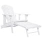 Hearth and Haven Maliu Outdoor Folding Adirondack Chair with Extendable Leg in White, , large