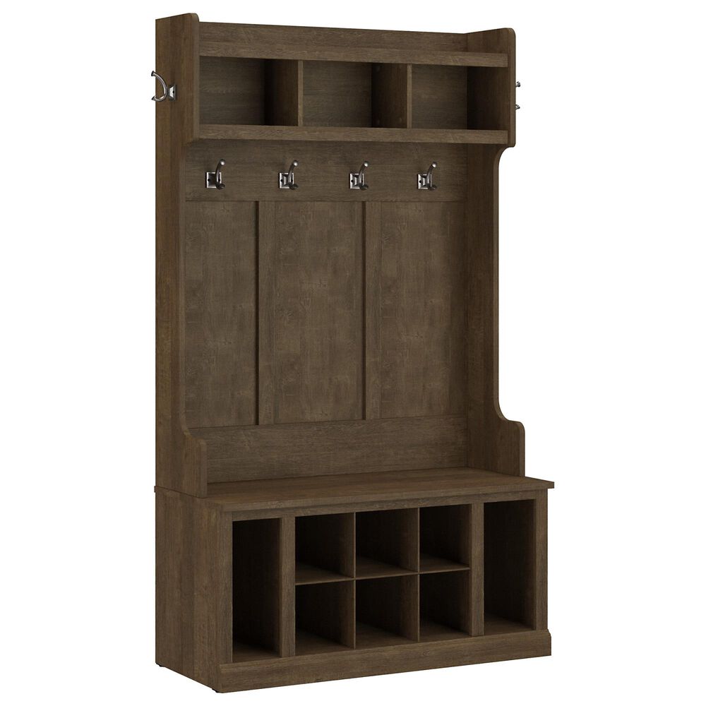 Bush Woodland Hall Tree with Storage Bench in Ash Brown Nebraska