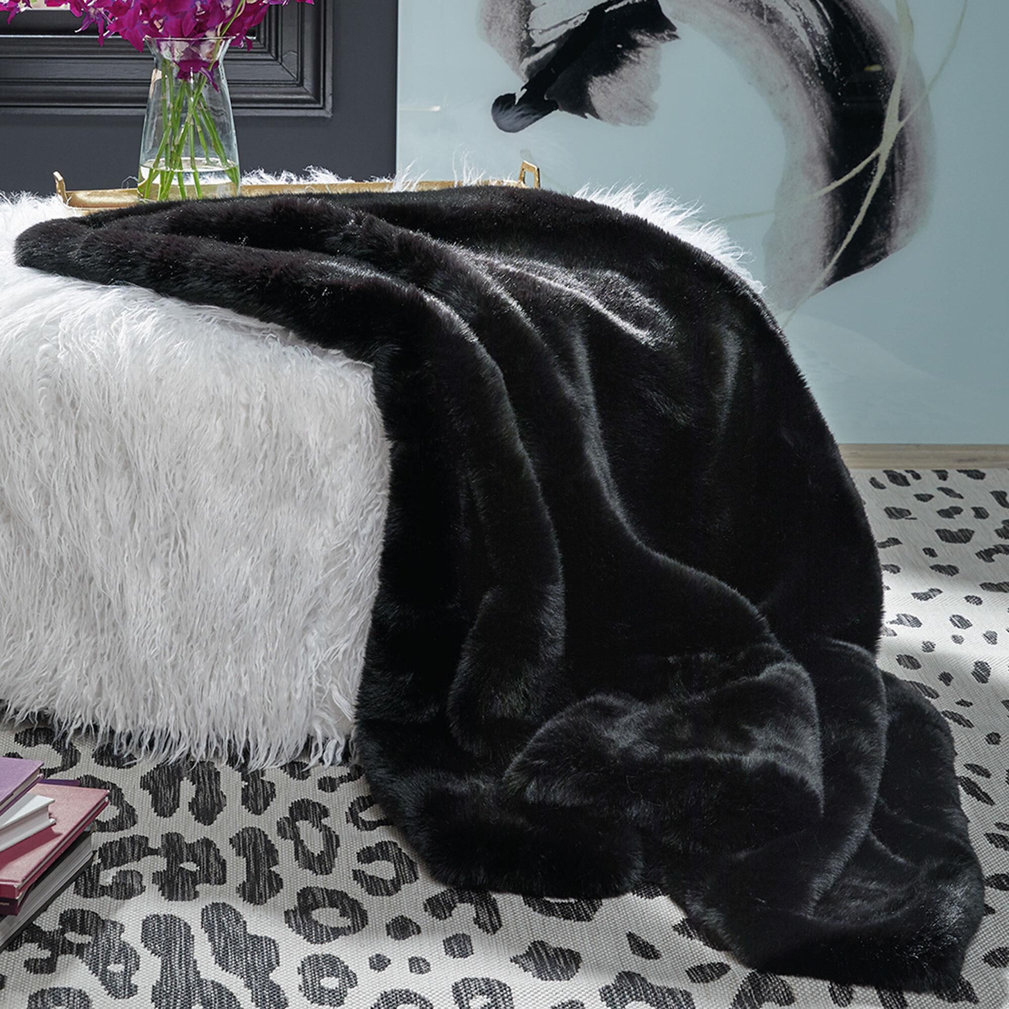 Black mink throw hotsell blanket