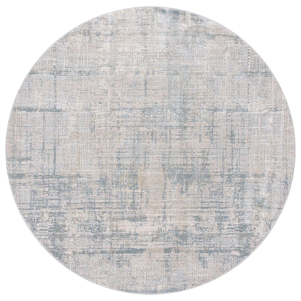 Surya Brunswick 5"3" Round Dusty Sage, Taupe, Light Gray, White, Pale Blue, Olive, Teal and Light Sage Area Rug, , large