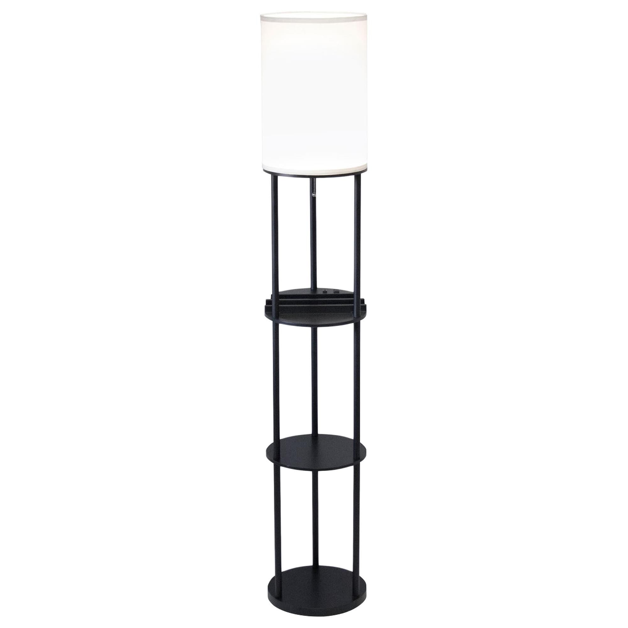 Floor lamp with shelves and charging station new arrivals