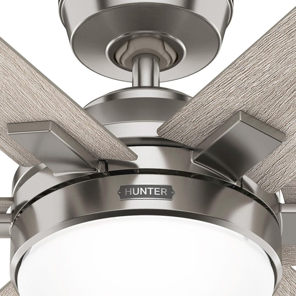 Hunter Georgetown 52&quot; Ceiling Fan with LED Light in Brushed Nickel, , large