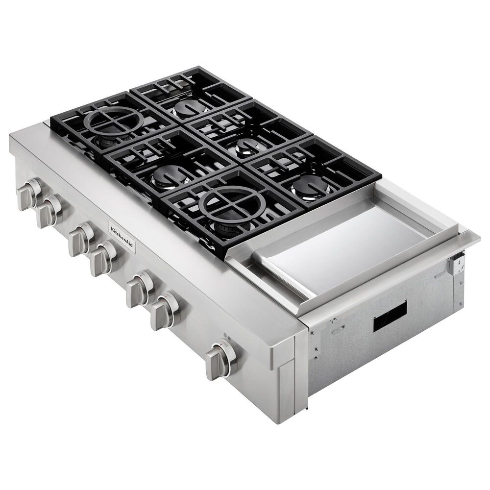 KitchenAid 48" Gas Cooktop in Stainless Steel, , large