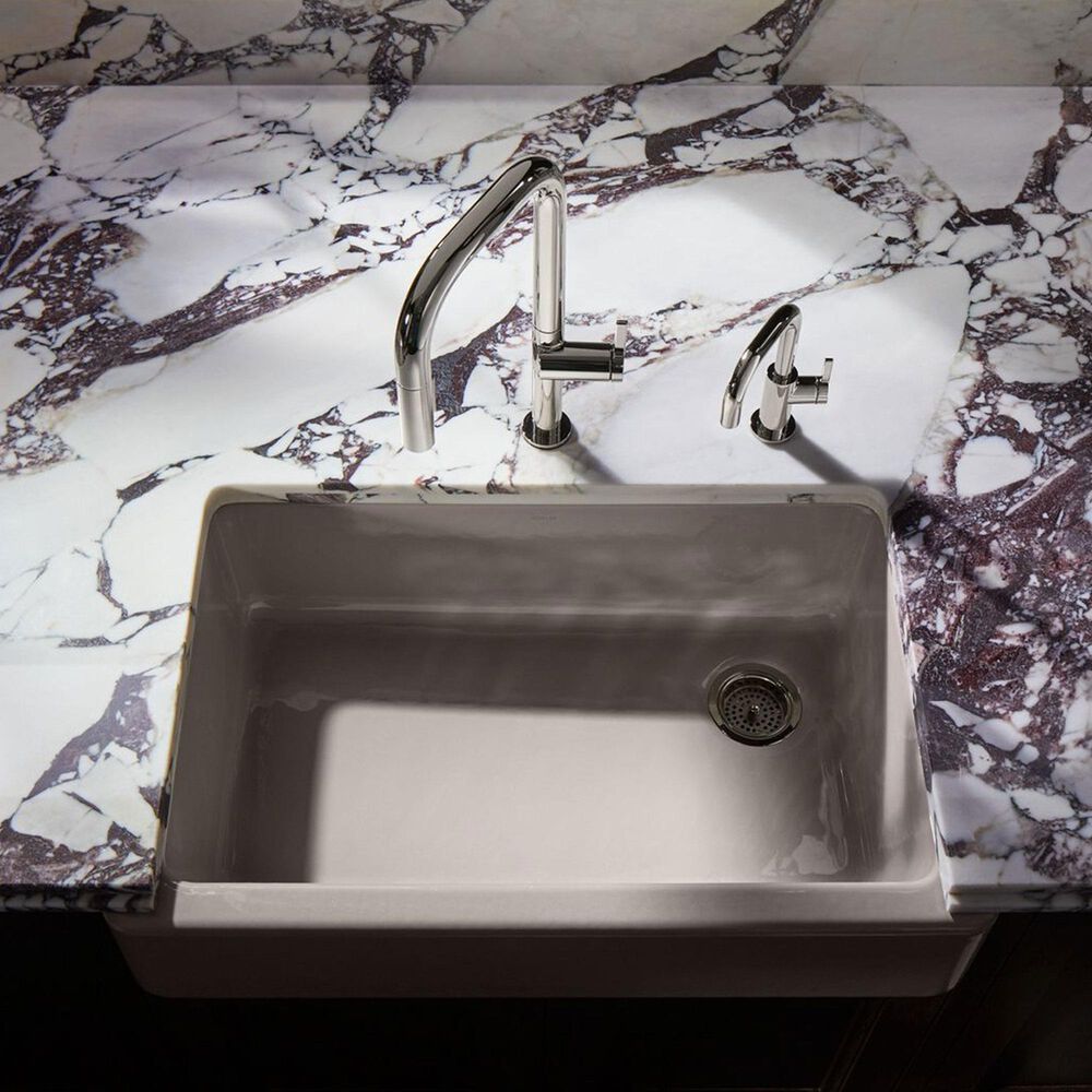 Kohler Whitehaven 35.75&quot; Single Bowl Farmhouse Kitchen Sink in Truffle, , large