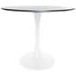 Leisuremod LeisureMod Bristol Mid-Century Modern Round Dining Table with a 31 Wood Top and Iron Pedestal Base with Gloss Finish for Kitchen and Dining Room, , large