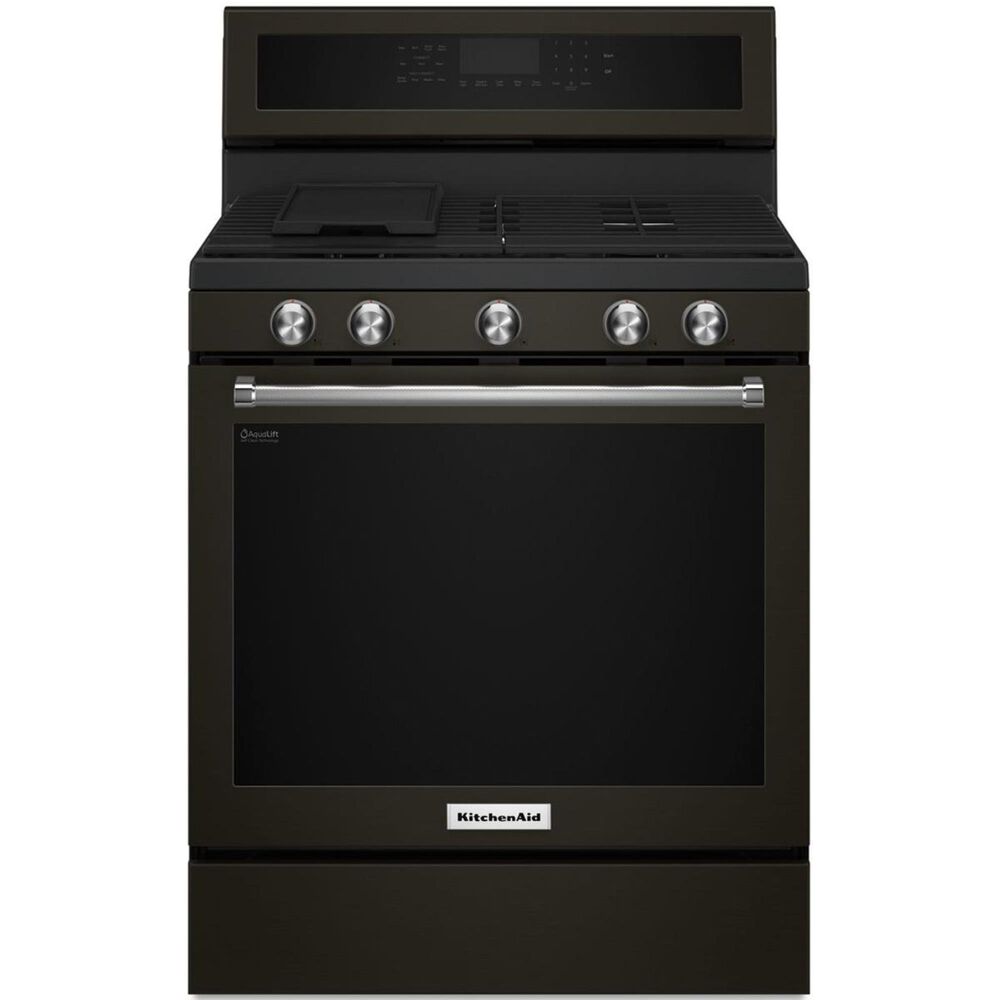 KitchenAid 30" Gas Range in Black Stainless Steel, , large