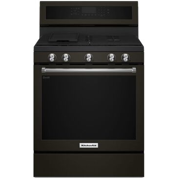 KitchenAid 30" Gas Range in Black Stainless Steel, , large