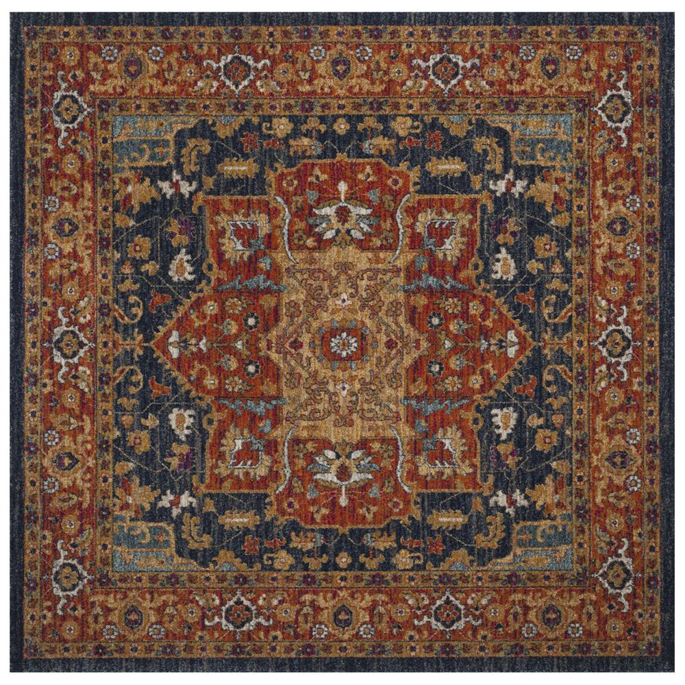 Safavieh Evoke EVK275C 5"1" Square Blue and Orange Area Rug, , large