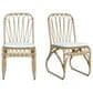 Hearth and Haven Outdoor PE Wicker Dining Chair with White Cushion in Natural (Set of 2), , large