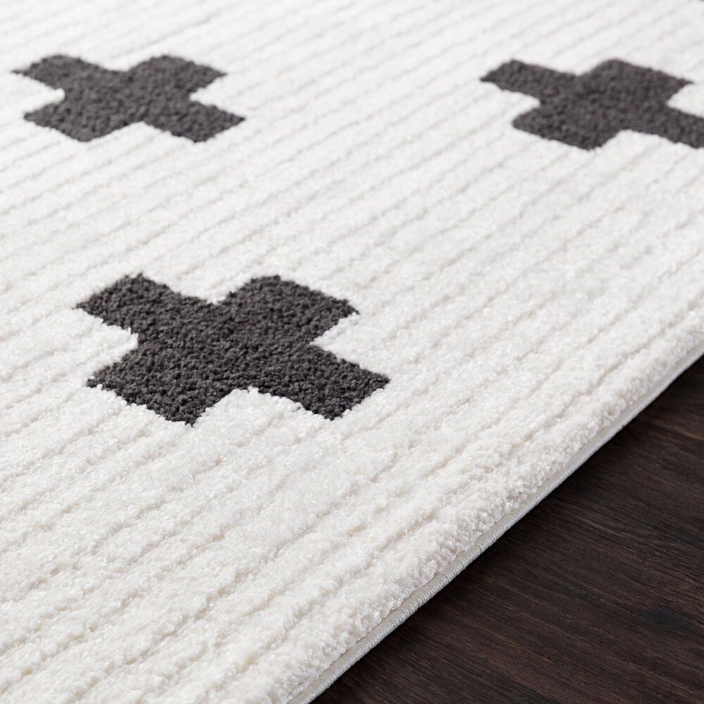 Surya Moroccan Shag MCS-2306 2&#39; x 3&#39; Black and White Area Rug, , large