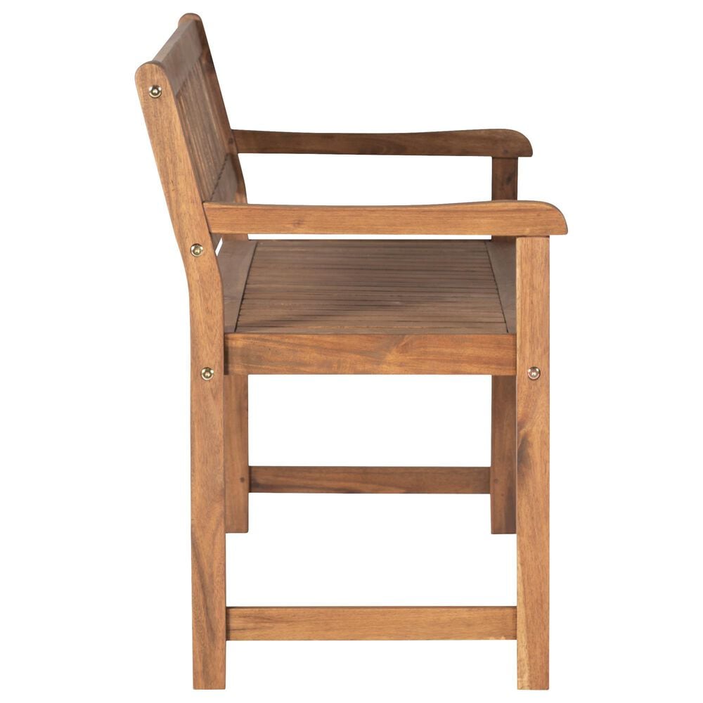 Linon Home Decor Catalan Bench in Warm Acorn, , large