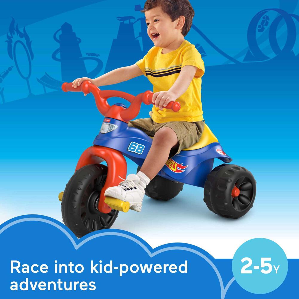 Fisher Price Hot Wheels Tough Trike Toddler Tricycle with Handlebar Grips, , large