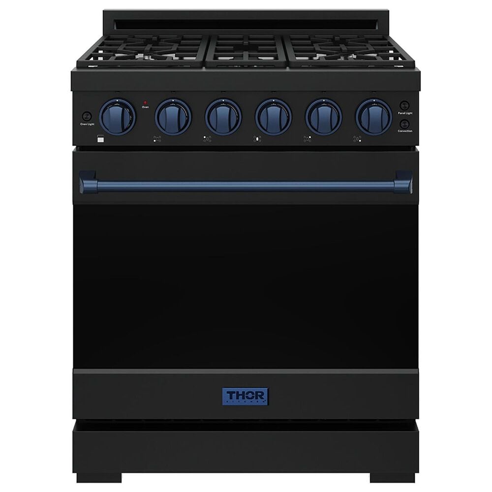 Thor Kitchen Gordon Ramsay 4.6 Cu. Ft. Professional Liquid Propane Range with Blue Handle Kit in Black, , large