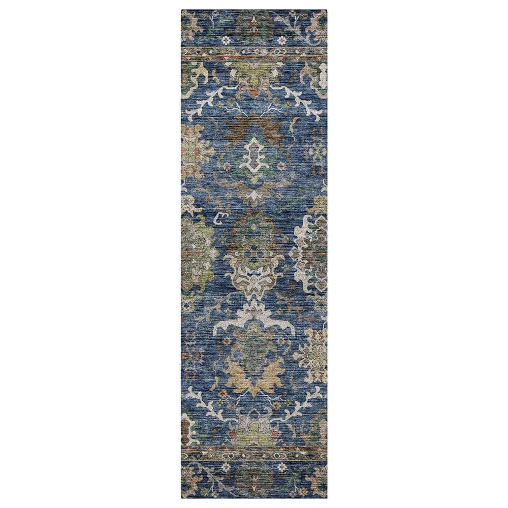 Dalyn Rug Company Silk Road Navy, Gold, Copper, Blue, Teal, Mocha and Fern 2"3" x 7"6" Runner, , large