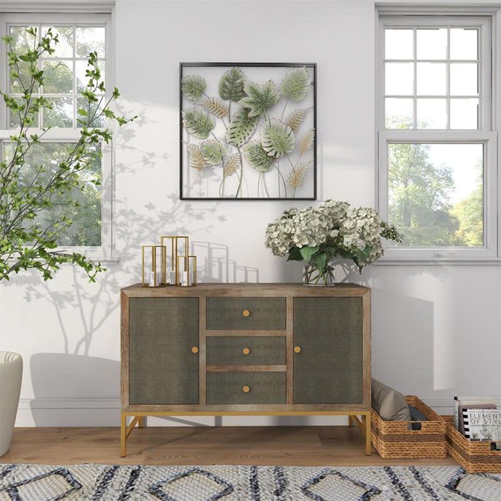 Maple and Jade 30&quot; x 30&quot; Tall Cut-Out Leaf Wall Decor with Intricate Laser Cut Designs in Black and Green, , large