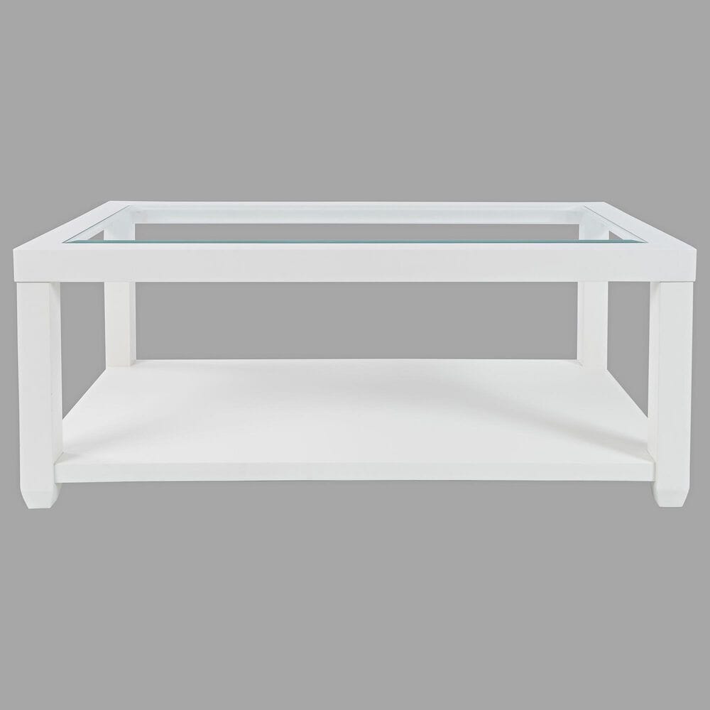 Waltham Urban Icon Rectangular Cocktail Table in Polished White, , large