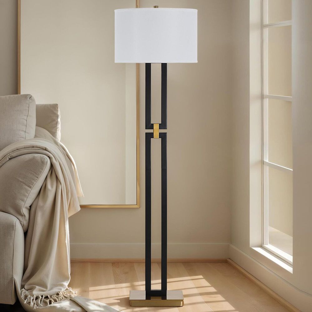 Renwil Theo Floor Lamp in Matte Black and Gold, , large